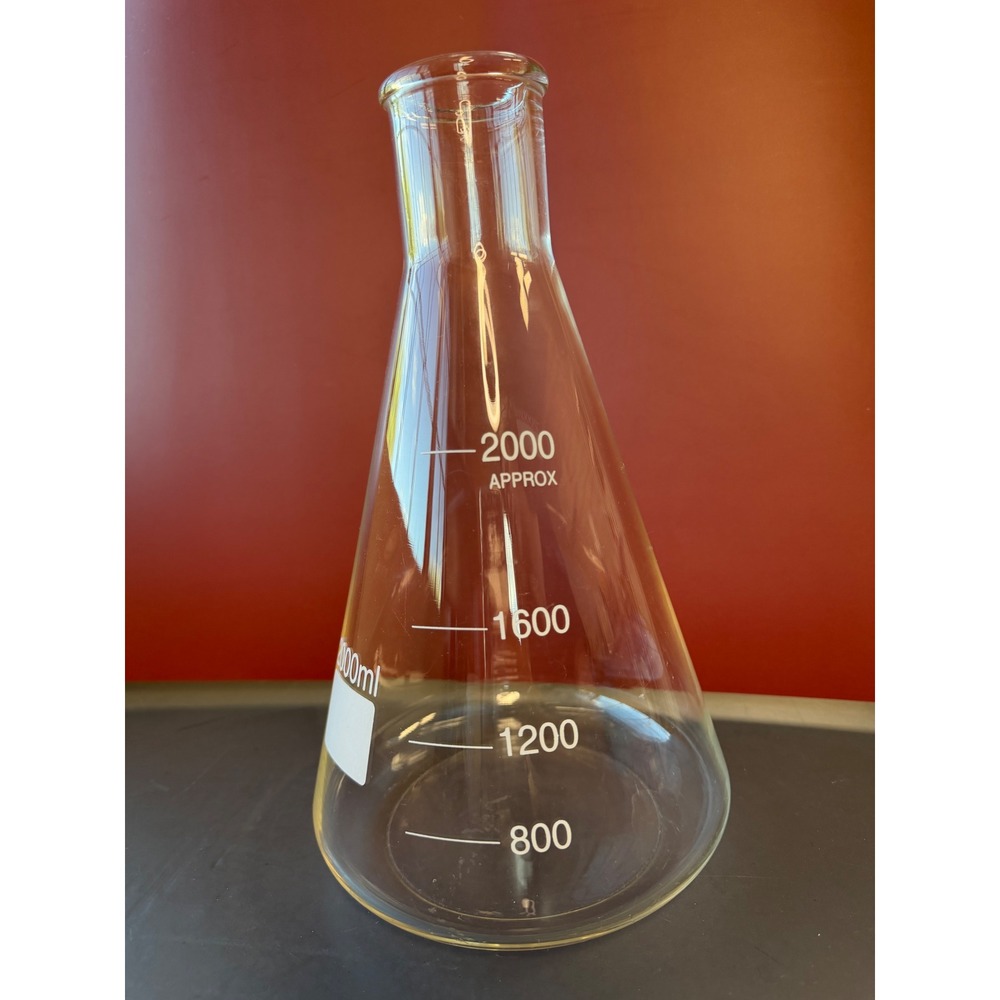 2000ml Flask Clear Glass Science Lab Graduated Beaker 11 inch